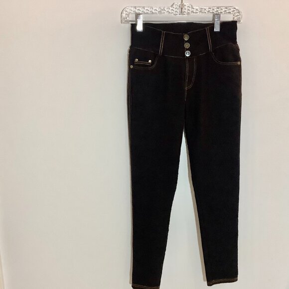 BLACK STRETCH SKINNY JEANS S/M J VINI - Picture 1 of 12